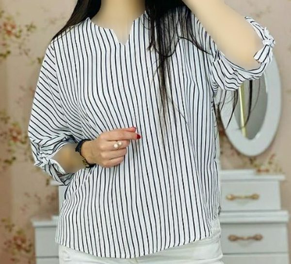 شومیز مانتویی در محیط کار: راهی مناسب برای زنان شاغل | گالری مانتو میرداماد striped mantou chemise model 6 شومیز مانتویی