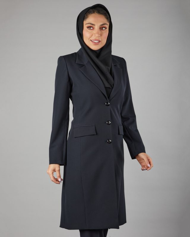 مانتو کت تک دکمه طلایی بلند