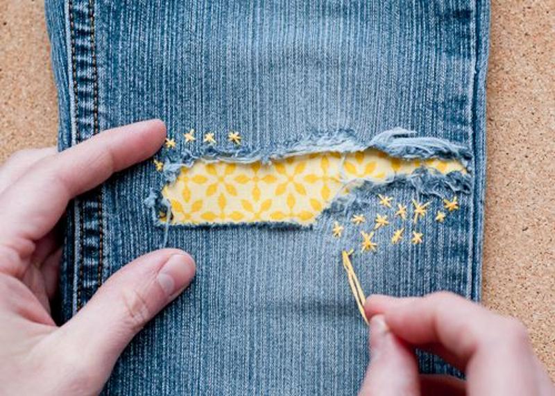 چرا شلوار زانو میندازه؟ | گالری مانتو میرداماد Sewing the torn knee of the pants زانو انداختن شلوار