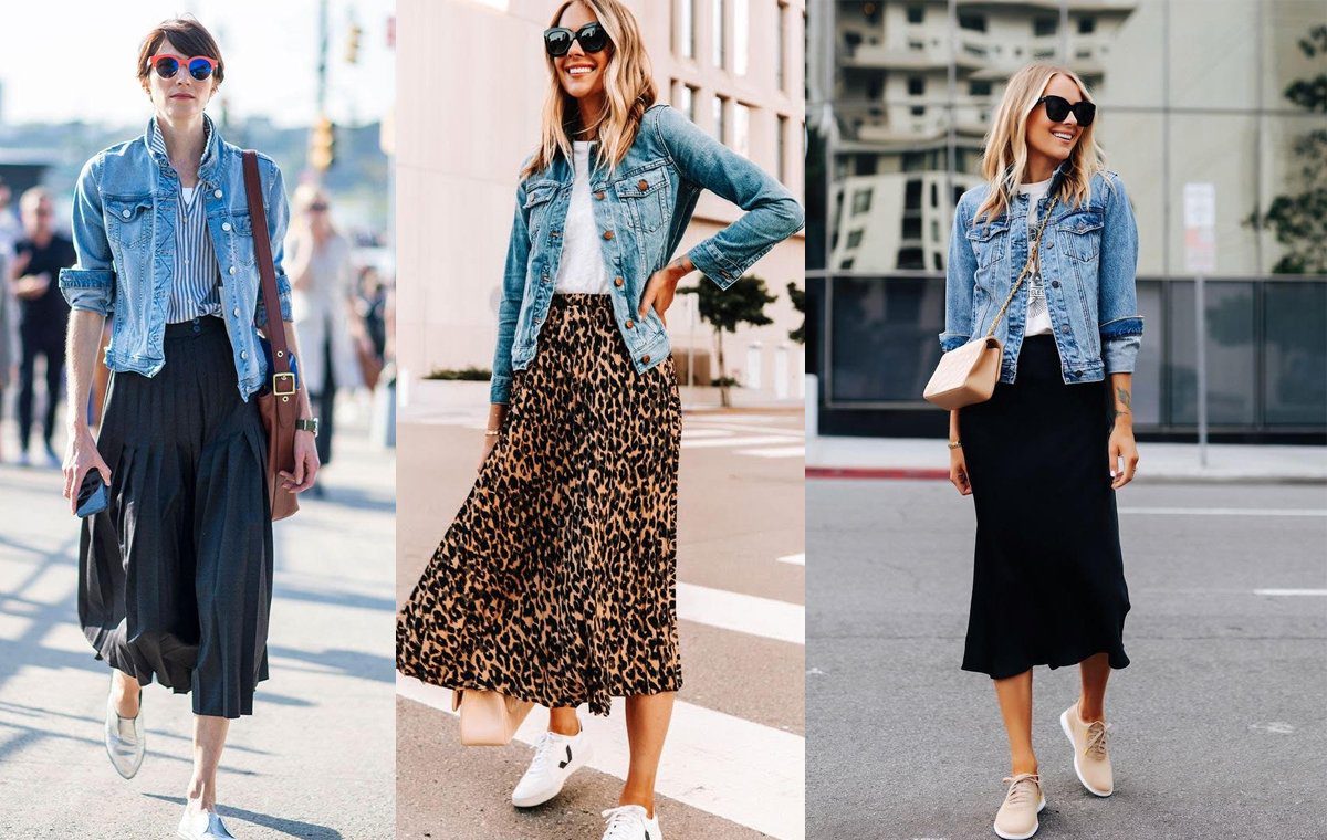 آشنایی با روش های ست کردن کت جین زنانه 2024 | گالری مانتو میرداماد jean jacket and skirts ست کردن کت جین زنانه