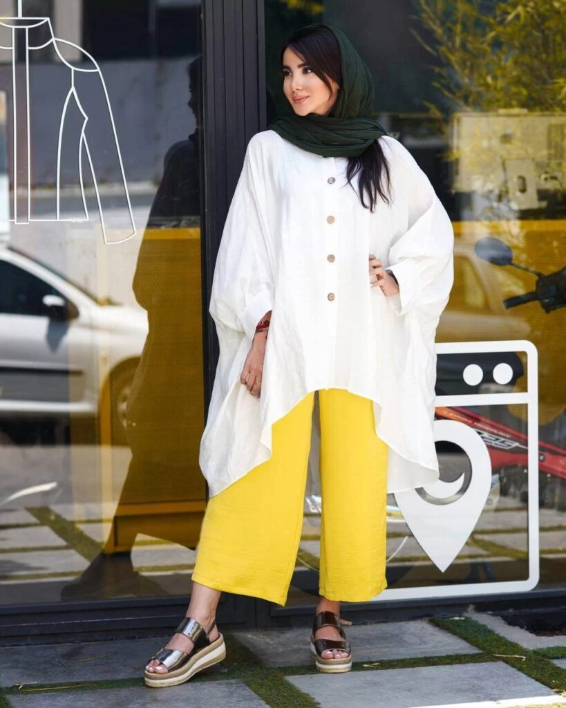 مدل های شلوار راسته گشاد با مانتو | گالری مانتو میرداماد 1 1 819x1024 1 شلوار راسته گشاد با مانتو