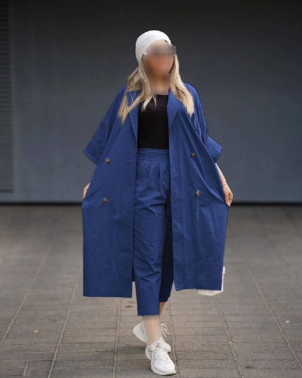 انواع ست شلوار مام فیت با مانتو | گالری مانتو میرداماد womens style short coat with mom pants 11 ست شلوار مام فیت با مانتو