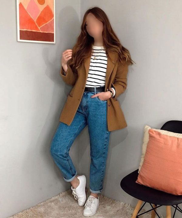 انواع ست شلوار مام فیت با مانتو | گالری مانتو میرداماد womens style short coat with mom pants 15 ست شلوار مام فیت با مانتو