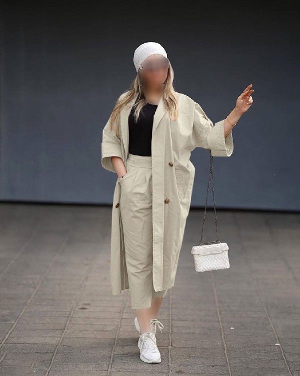 انواع ست شلوار مام فیت با مانتو | گالری مانتو میرداماد womens style short coat with mom pants 22 ست شلوار مام فیت با مانتو