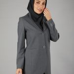 مانتو کت و شلوار دیپلمات یقه بلیزری 4 دکمه