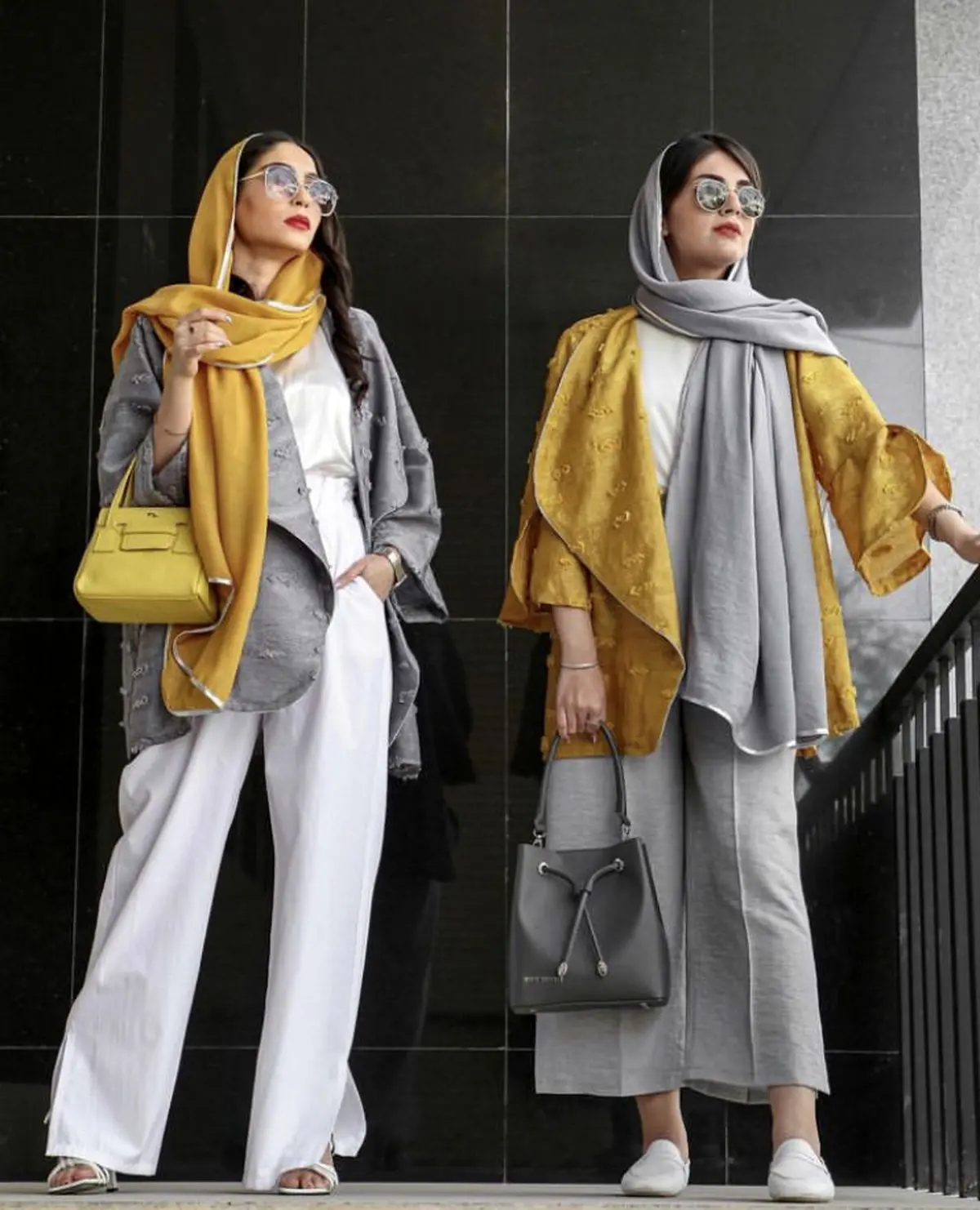 مکمل رنگ طوسی در مانتو
