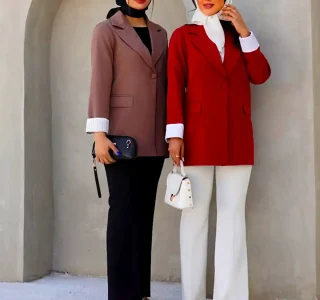 مانتو پاییزه تک رنگ