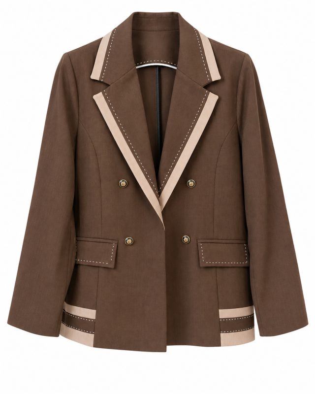 گالری مانتو میرداماد | مانتو Brown Double Breasted Blazer Product Shot