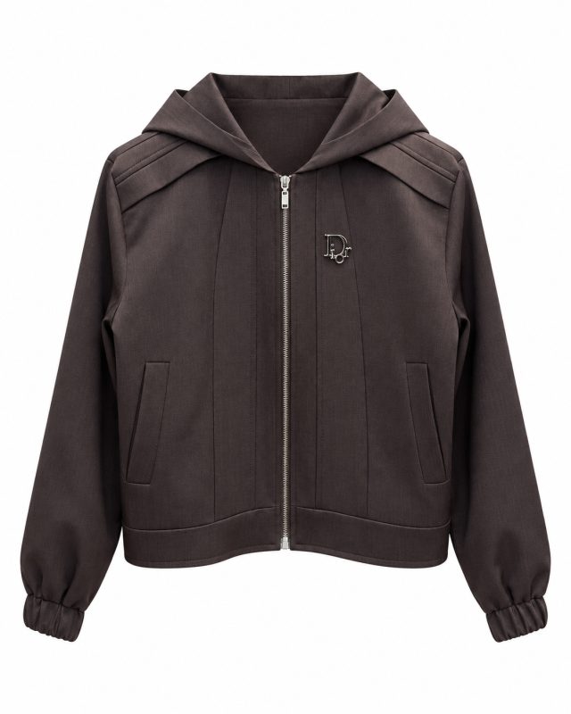 گالری مانتو میرداماد | مانتو Charcoal Structured Hooded Jacket